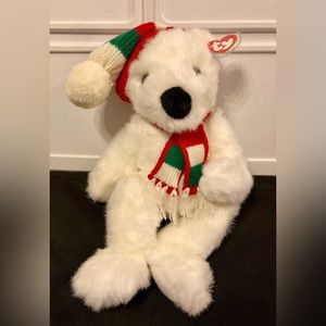 Large 15” Ty Holiday Christmas Teddy Bear plush.